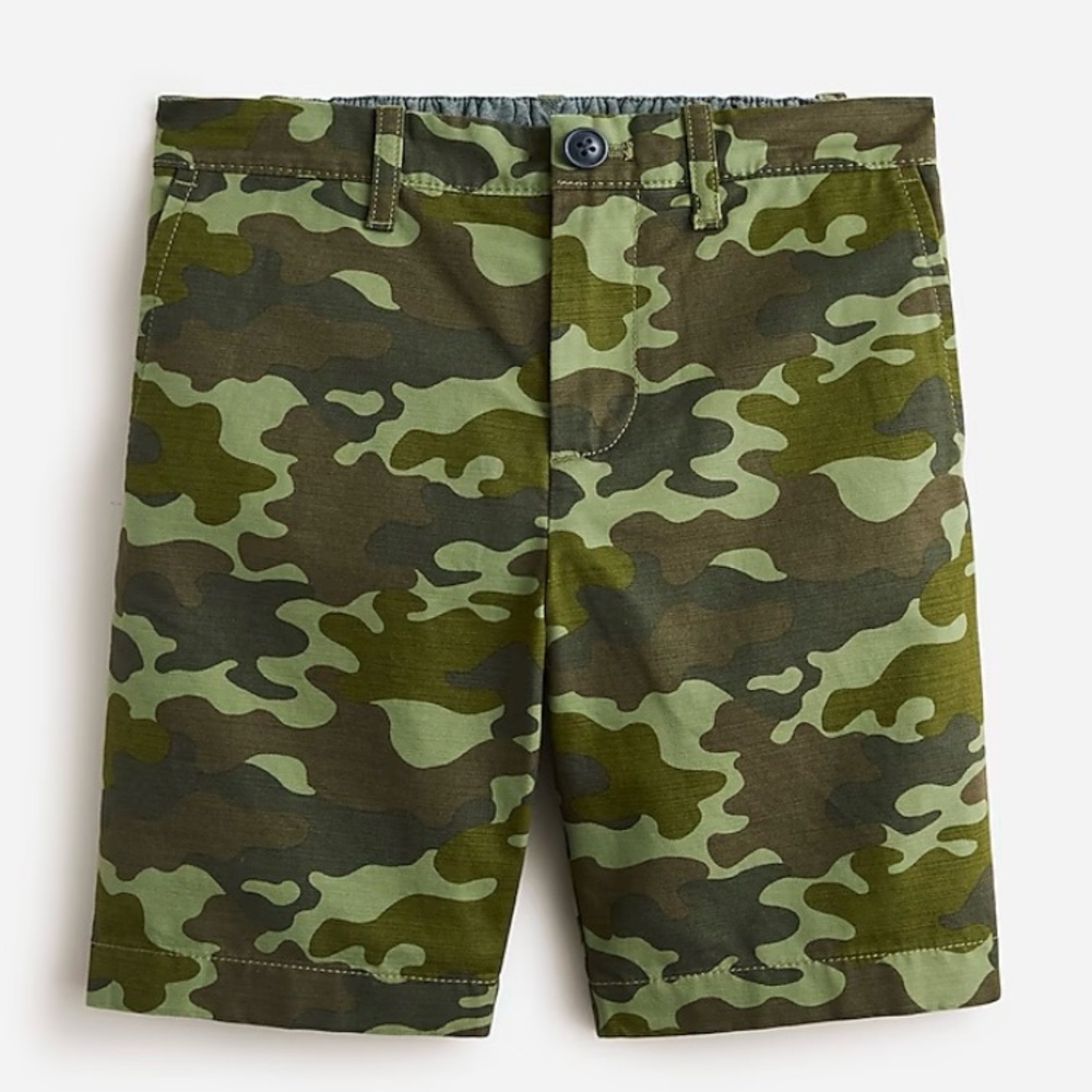NWT Crewcuts Boys Bleecker Camo Shorts, Twill Camouflage Cotton J. Crew Size 14